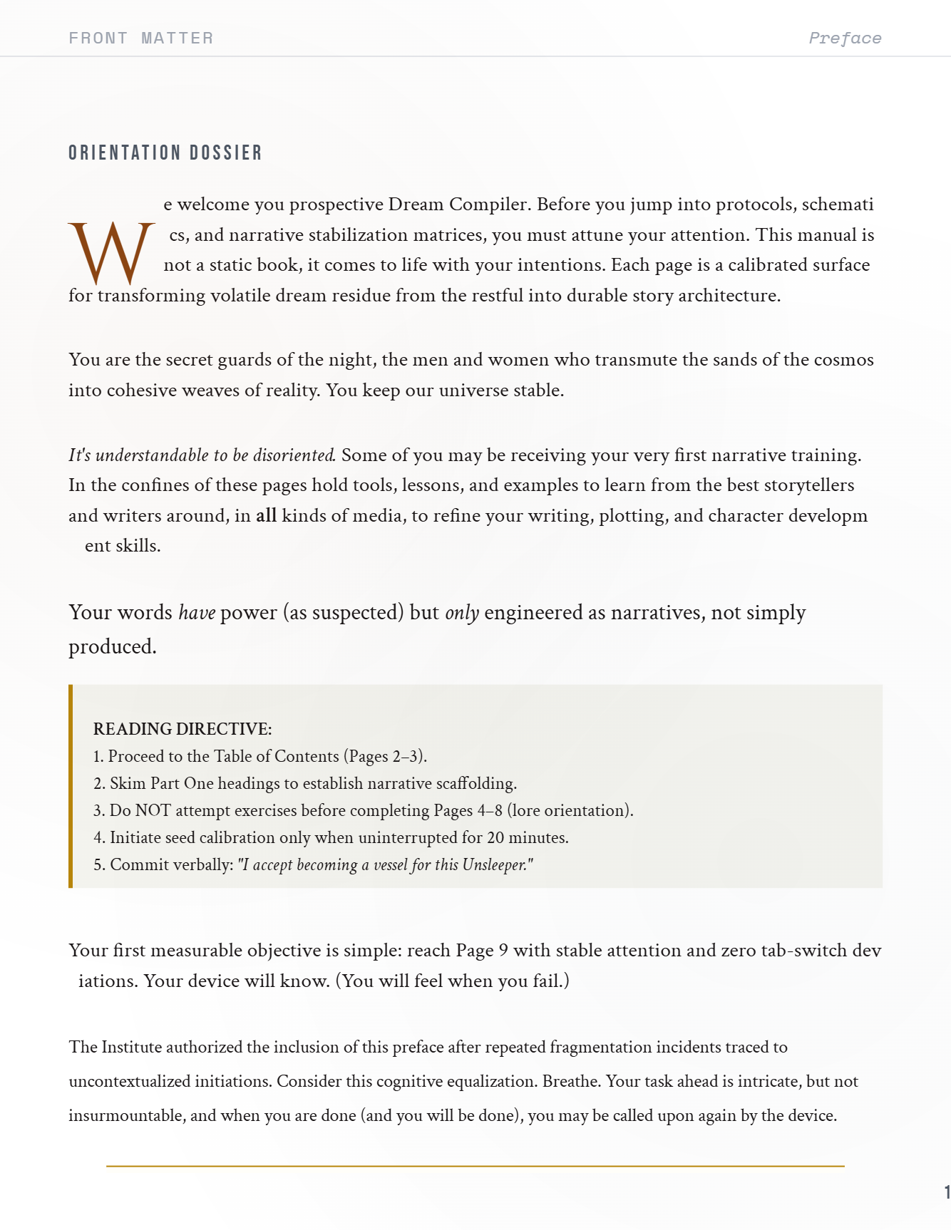 The Visitor's Guide - Introduction